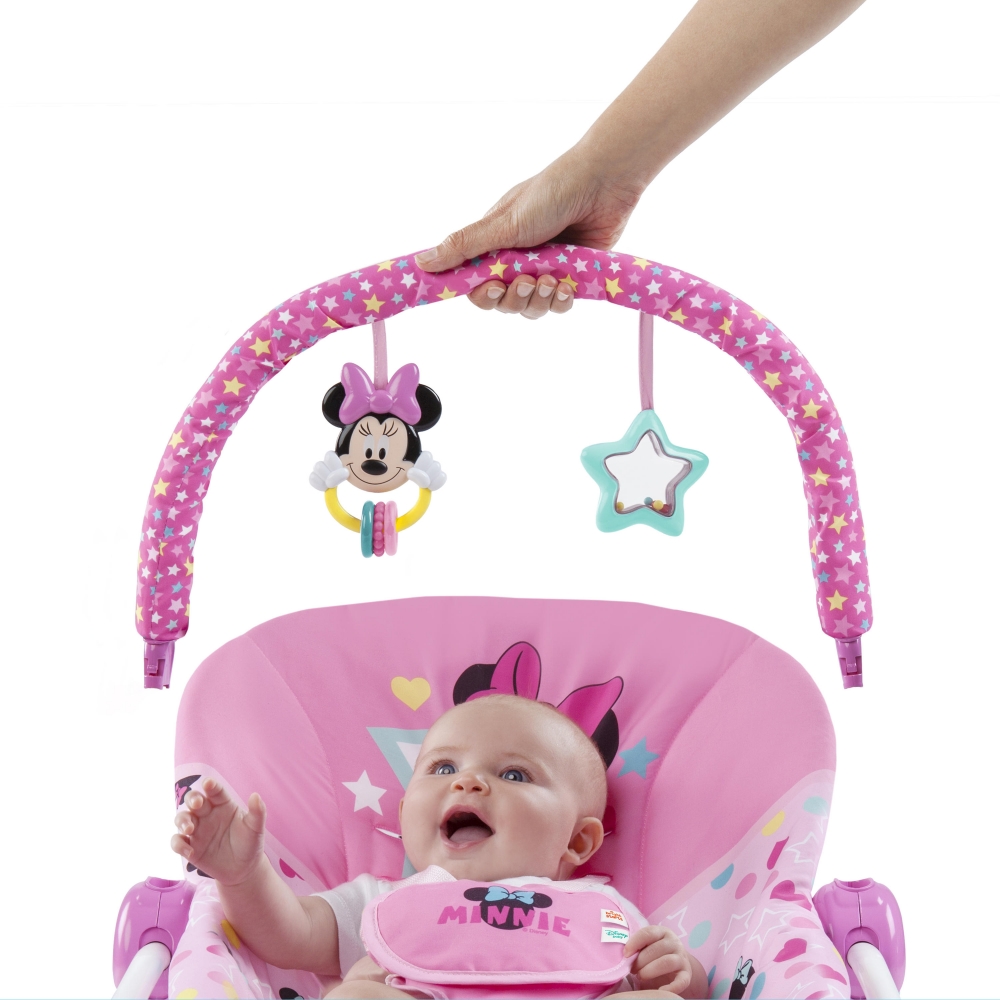 minnie mouse stars and smiles infant to toddler rocker
