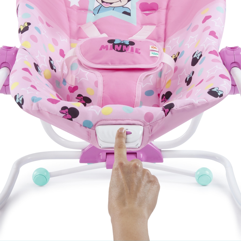 minnie mouse stars and smiles infant to toddler rocker
