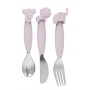 B-Silicone Spoon-Fork-Knife Set Pink