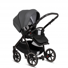 Shadow Grey PU Leather (Seat Unit + Car Seat Adapters + Rain Protection)
