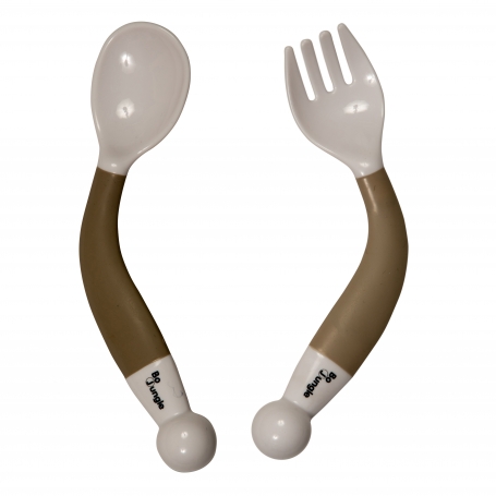 B-Bendable Spoon and Fork Taupe