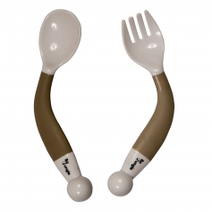 Fourchette et cuillère pliables B-Bendable Spoon and Fork Taupe