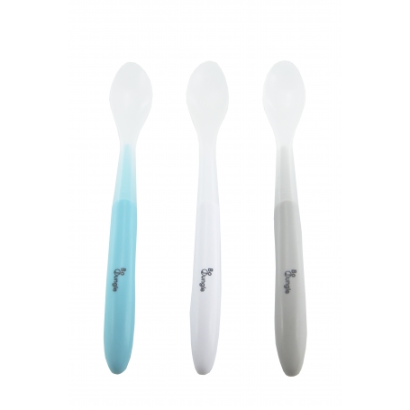 B-Soft Spoon Set 3 pcs Blanc/Bleu/Gris