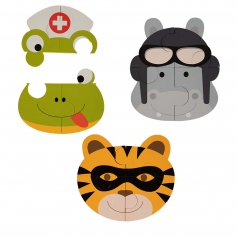 B-Animal Puzzle (3 pcs) Tiger - Rhino - Frog