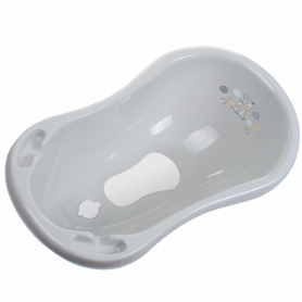 Bathtub 84cm with plug - Grey Zebra + anti-slip