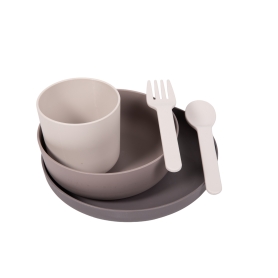 CPLA Biodegradable tableware set 5pc Grey