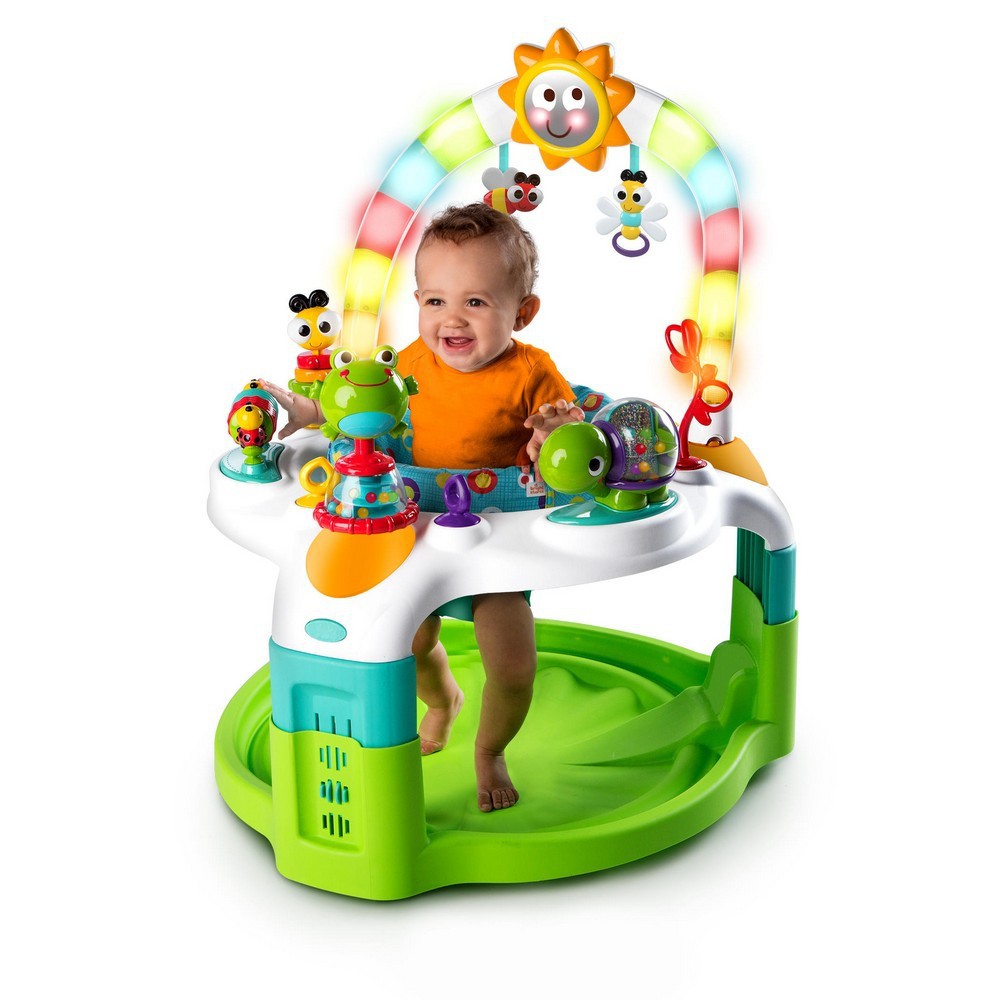 bright starts 2 in 1 laugh & lights activity gym and saucer