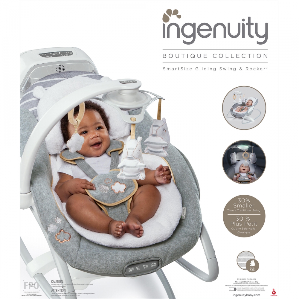 ingenuity boutique collection smartsize gliding swing & rocker