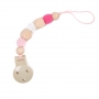 B-Pacifier Chain in Wood Pink
