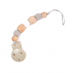 B-Pacifier Chain in Wood Grey