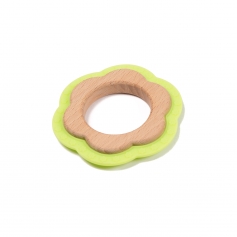 B-Wood Teethers Flower Green