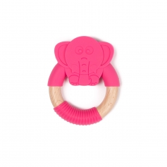 B-Wood Teethers Animal Roze Olifant